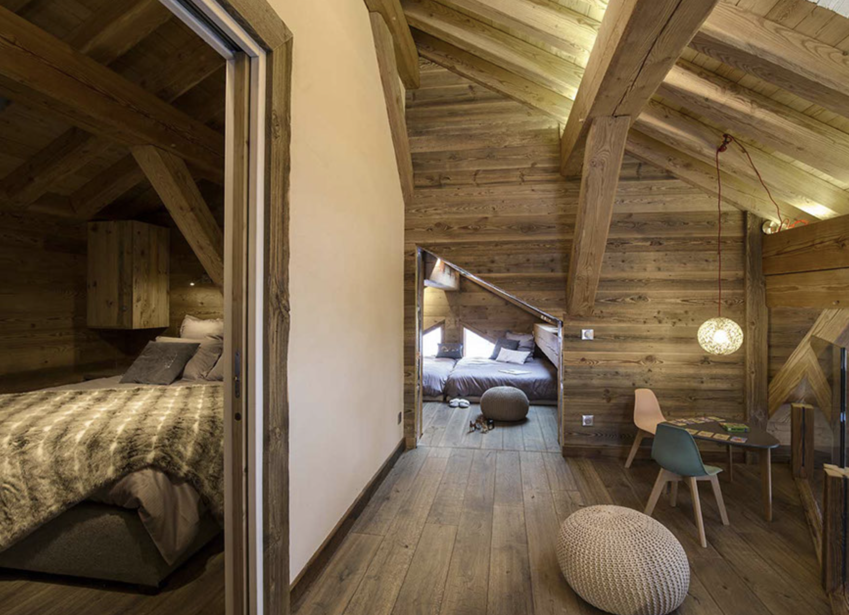 Mezzanine et chambre – 2ème étage, chalet L'Or des Cimes